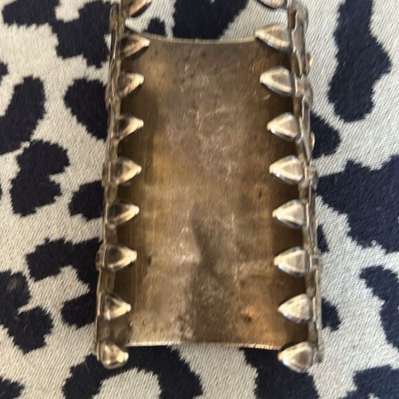 Vintage Style Ornate Cuff Bracelet with Orange Accents - Picture 5 of 7